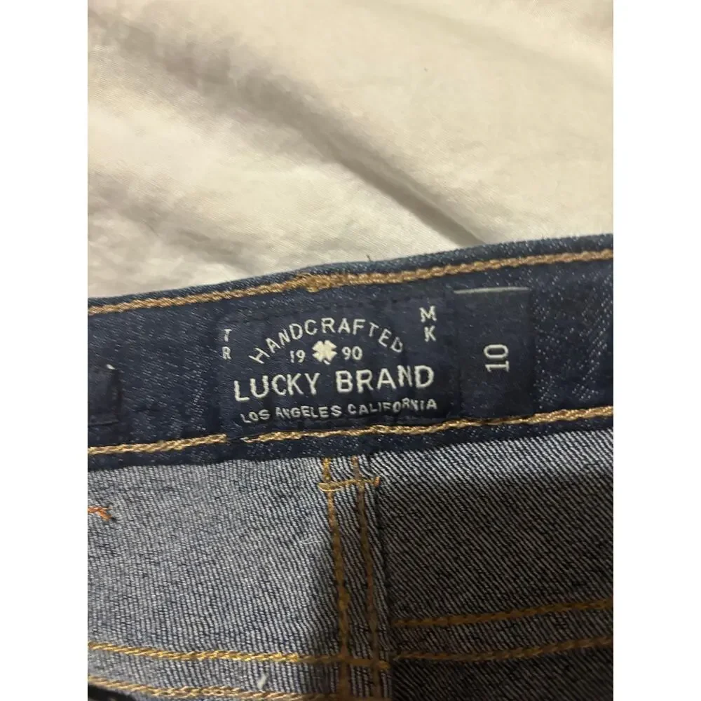 Lucky brand 10 dark blue denim cuffed shorts adjustable waistband nwt